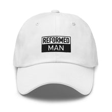 Load image into Gallery viewer, Reformed Man Box Logo Dad Hat - White