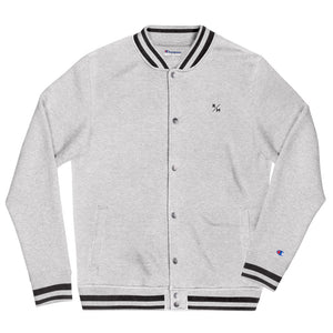 R/M Embroidered Champion Bomber Jacket - Oxford Grey