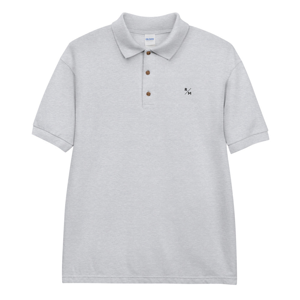 R/M Embroidered Badge Polo - Sport Grey