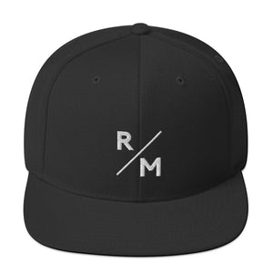 R/M Badge Logo Snapback Hat - Black