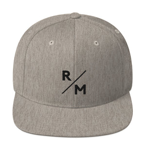 R/M Badge Logo Snapback Hat - Heather Grey