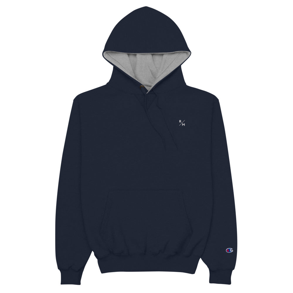 R/M Embroidered Champion Hoodie - Navy