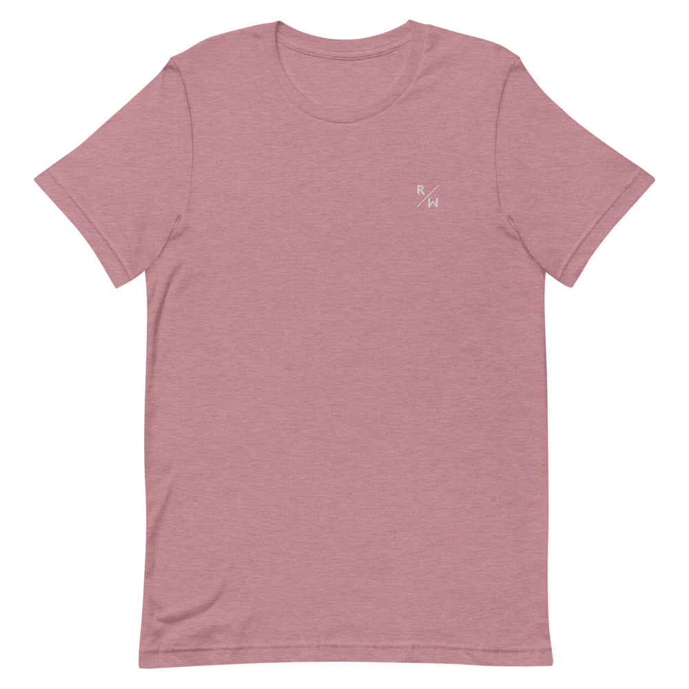 R/W Embroidered Badge Women's Tee - Heather Orchid